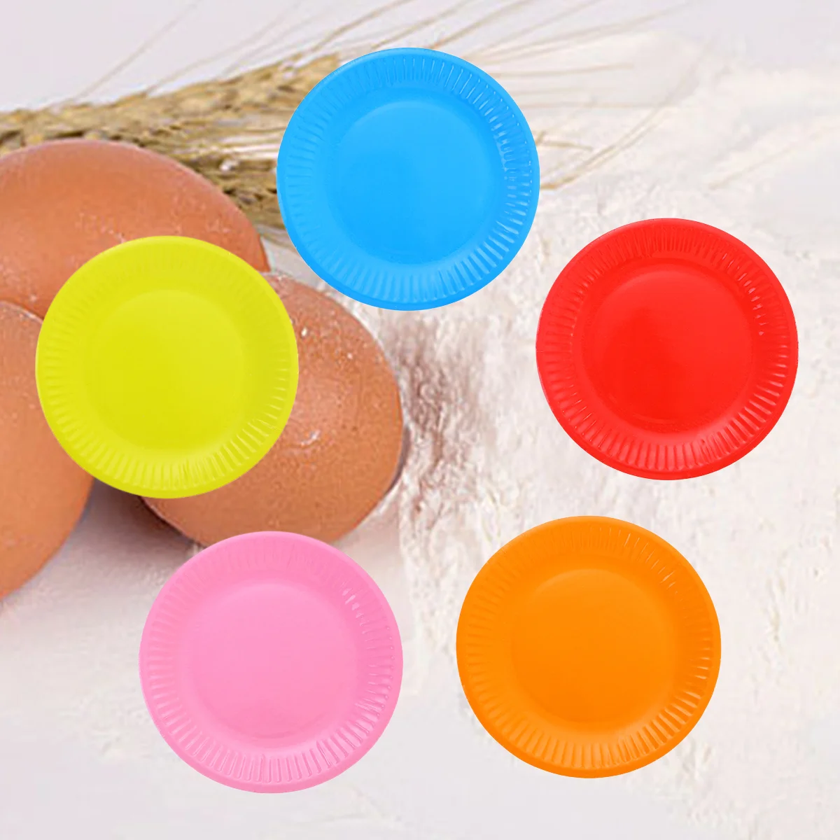 50 Pcs Round Paper Plates Disposable Dinner Plates Party Supplies Eco Friendly Leak Resistant Cut Resistant Proper Size Kitchen