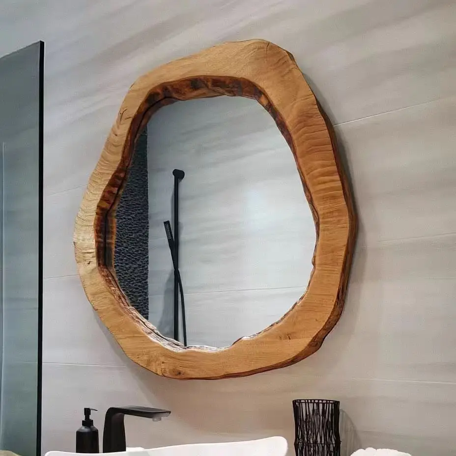 Irregular Wood Wall Mirror 3