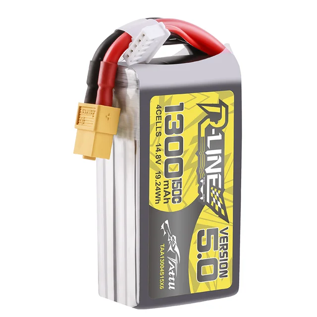 TATTU-R-LINE 5.0 14.8V 1300mAh 150C LiPo Battery With XT60 Plug For RC Helicopter Quadcopter FPV Racing Drone Parts 4S Battery 4