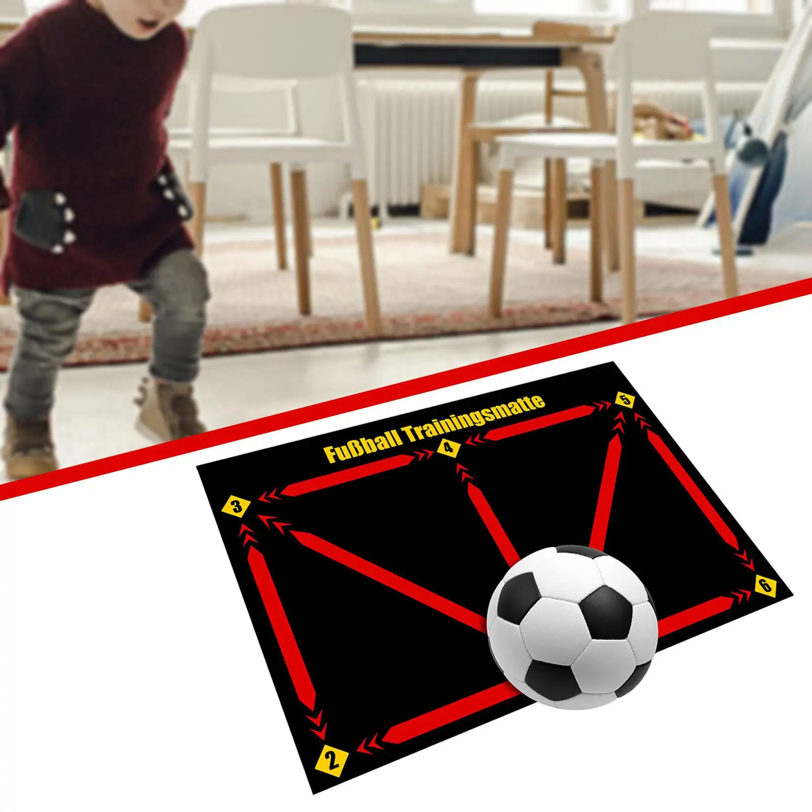 

Football Footstep Training Mat Black Anti Skid Carpet Footwork Mastery Mat