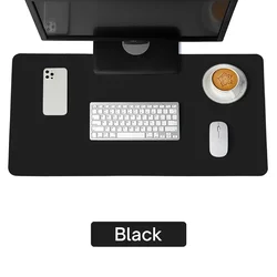 Oversized Waterproof PU Leather Desk Mat and Gaming Mousepad - 120x60 cm (Black)