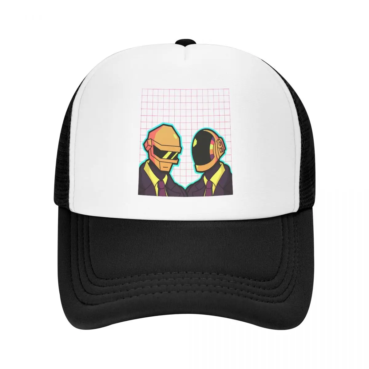 Daft Punk Rock Band Trucker Hats Neon 