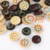 20pcs/lot wooden buttons Random mixing Heart shaped weaving Buttons Handmade accessories for Art and Crafts 1