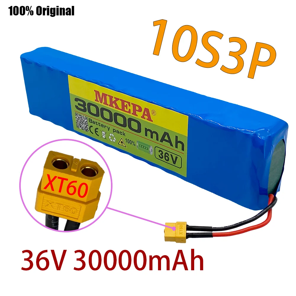 10 S3P 36V Batteria Ebike Battery Pack 18650 Batteria Agli Ioni Di Litio 500W Ad Alta Potenza E Grande Capacità42Vmoto Scooter Xt60 Plug