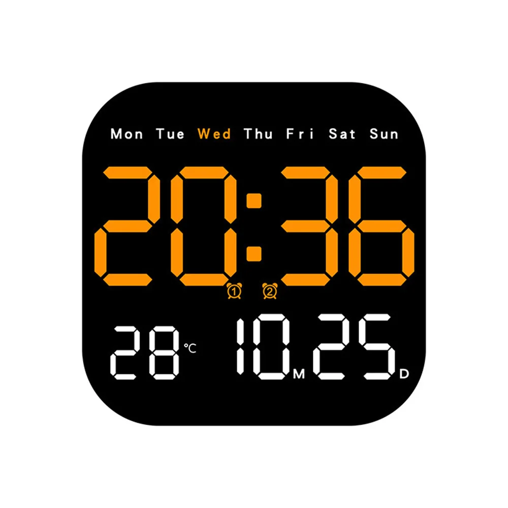 Enhanced LED Digital Wall Clock with Remote and Auto Dimming for Home and Office Spaces