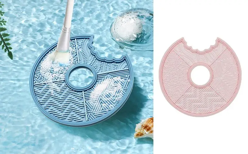 

Makeup Brush Washing Mat Silicone Scrubber Mat Cleaning Pads with Suction Cup Portable Make up Cleaners Cleaner Pad for Women