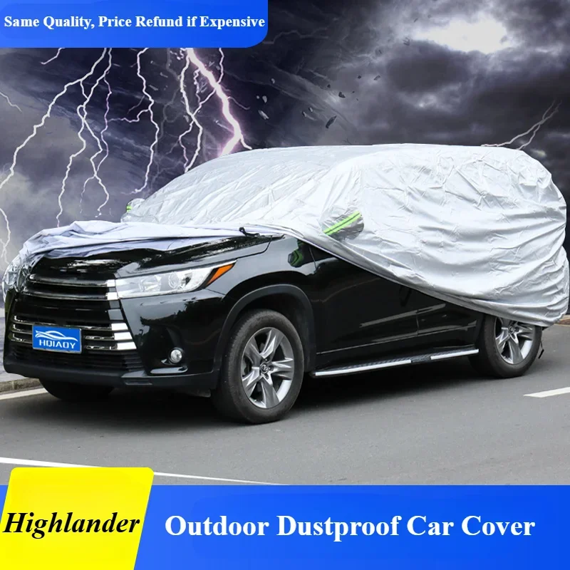 For Toyota Highlander PVC Full car cover 7-seat 5-seat Rain Frost Snow Dust Waterproof Protection Exterior Car Protector Covers