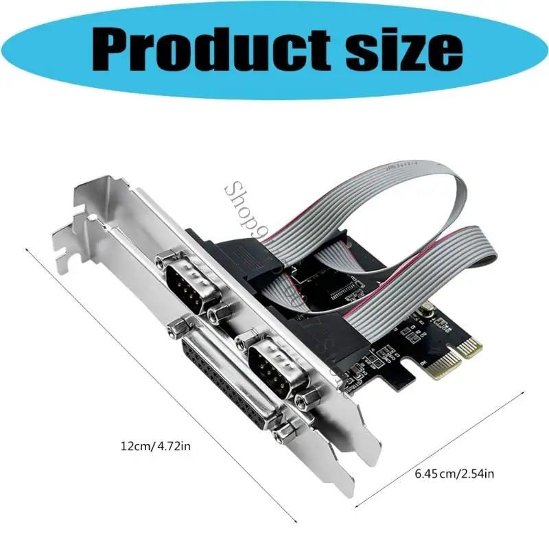 데스크탑 컴퓨터 액세서리 45BA 용 2 1 병렬 포트 LPT PCIE 카드 어댑터 변환기가있는 PCIE 확장 카드