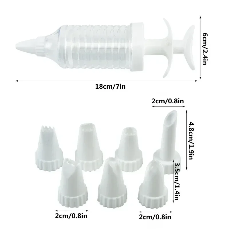 8 Pipe Nozzles Plastic Cream Baking Nozzle Dispenser Icing Pastry Tips
