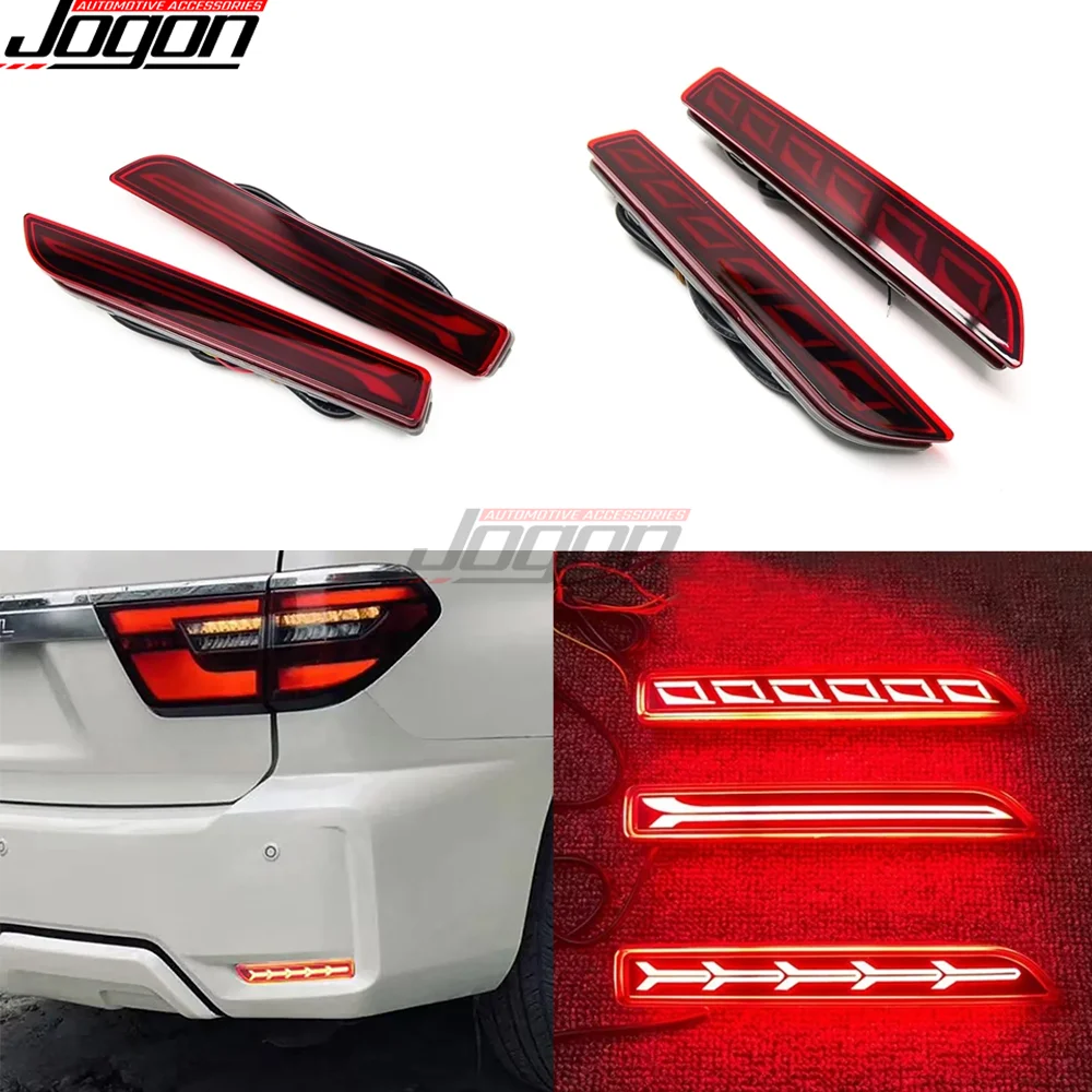 

2Pcs LED Dynamic Turn Signal Light Rear Bumper Drving Lamp Reflector Brakelight For Nissan Patrol Y62 2020 2021 2nd Facelift