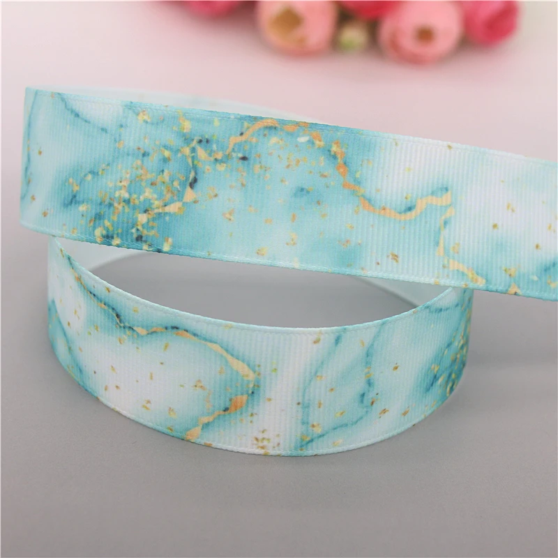 7/8'' Marble Lattice Leopard Printed Grosgrain Ribbon for Crafts Accessories Material Headwear Decoration DIY Sewing B2206