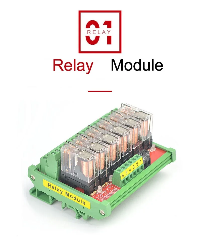 Description Picture 6 of itemPluggable Safe DIN-Rail Mounting 6 CH Relay with Flame Retardant Shell Single Contact 5A for Signal Amplification Board