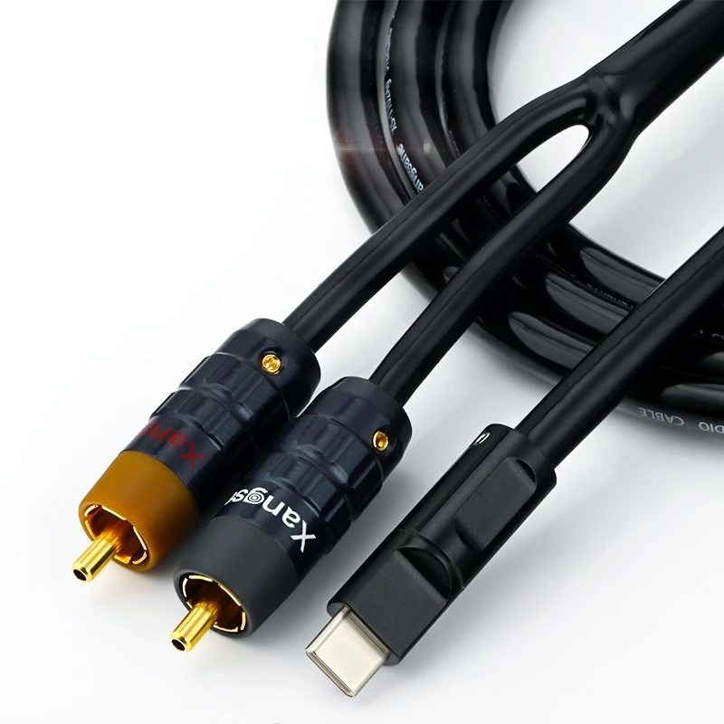 Ÿ C to 2 RCA Male HiFi  ̺,   ÷  ǹ ھ DAC ޴ PC  Ŀ