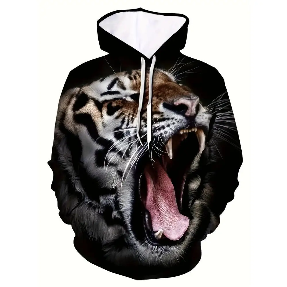Tiger Element Men's Long Sleeve Sweater Autumn Smooth New Fashion Luxury Harajuku Casual Hoodies For Men Comfortable Sweatshirts