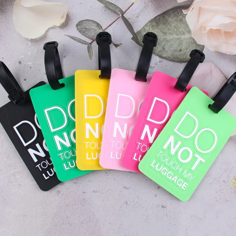 Creative Letter Do NOT Touch My Luggage Cute Travel Accessories Baggage Tags Cartoon Style Fashion Portable PVC Travel Label