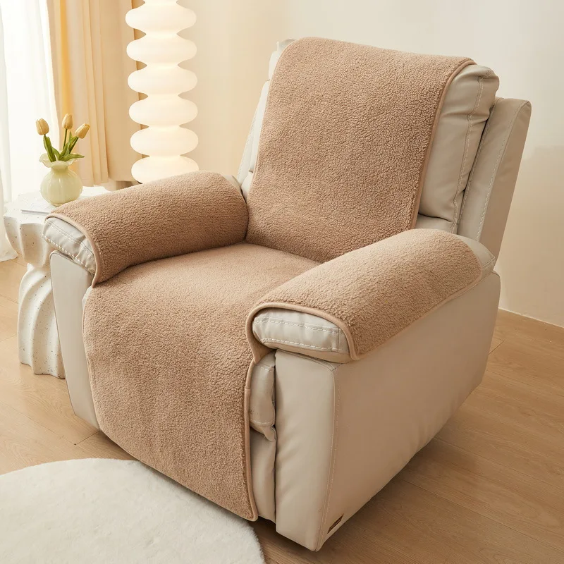 Soft Plush Recliner Sofa Cover Non-Slip  Chair Covers Thicken Single Couch Case Relax Chair Slipcover Washable Home 6