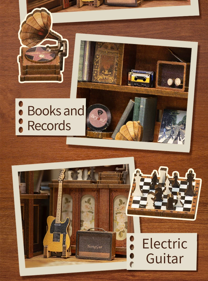 CUTEBEE DIY Miniature House Book Nook Kit Dollhouse with Touch Light Eternal Bookstore Bookshelf Kits Model Toy for Adult Gifts 50 S5c167093ba984e519a9310bd67b4ec15Y