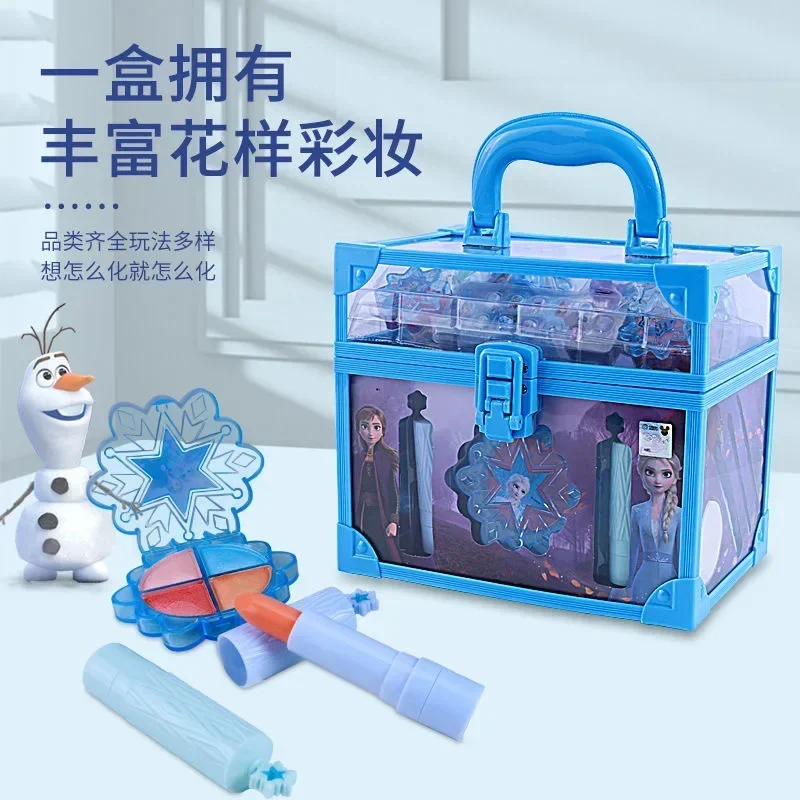 Disney girls Frozen 2 real Beauty Toys Makeup Box Set Girl Princess Elsa Anna Pretend Play Children Kids Birthday Gift 4