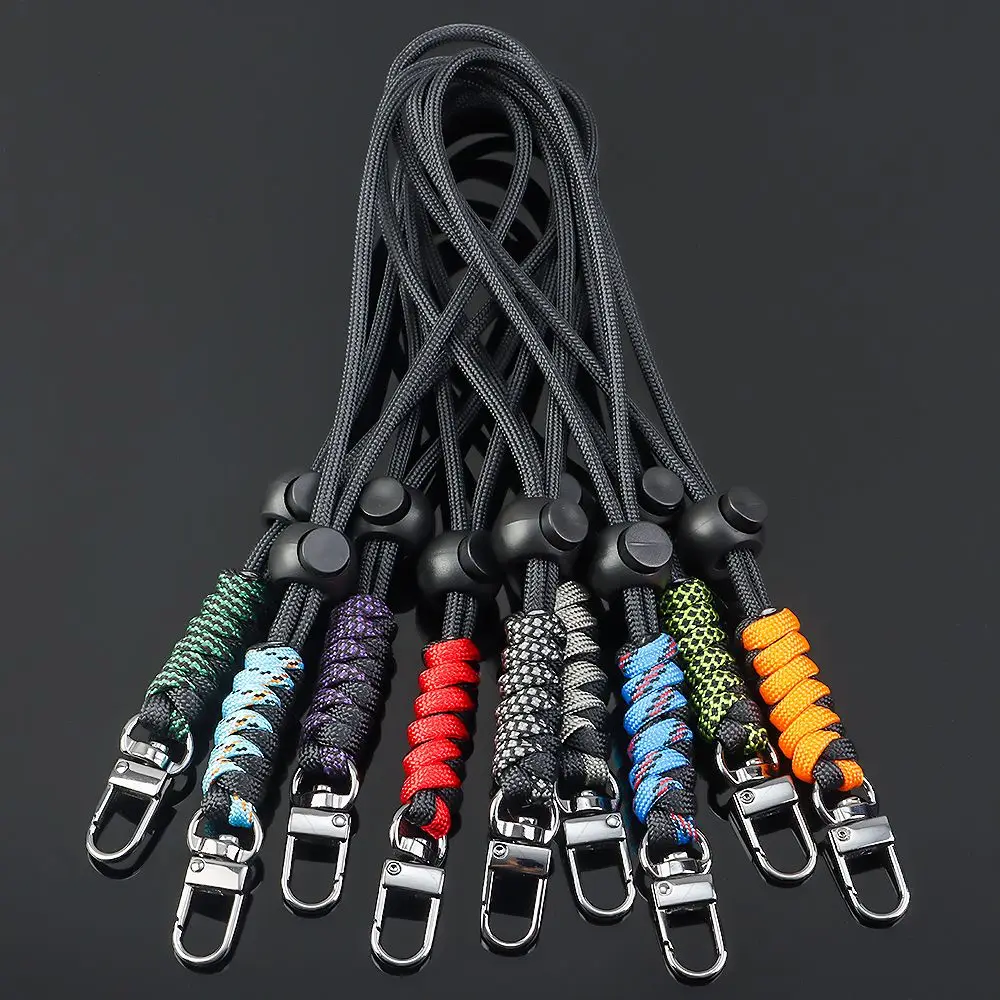 

New Paracord Keychain Self-Defense Lanyard Rotatable Buckle Emergency Survival Backpack Key Ring High Strength Parachute Cord