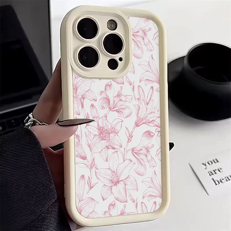 Elegant Pink Lily Shockproof Soft Phone Case - Durable TPU Cover