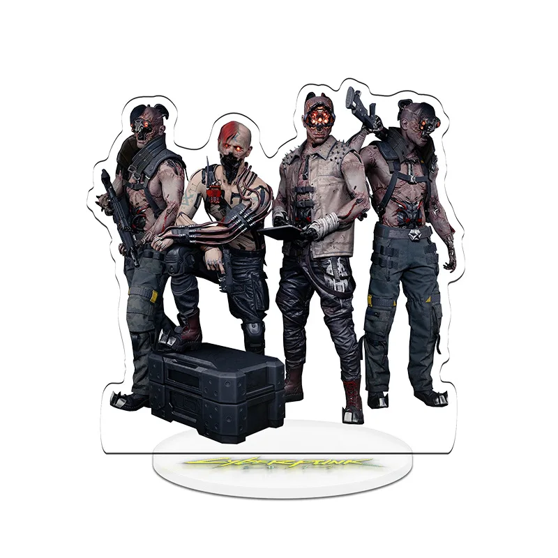 Cyberpunk 2077 Merchandise Display Stand with Keychain Gift Accessories
