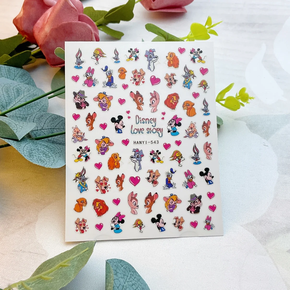 

1 sheet Summer explosive Disney cartoon nail decals girl DIY nail decoration decals classic IP nail decals