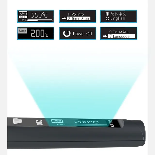 كاوية لحام ذكية محمولة RELIFE RL-210 (مدخل Type-C) – تدعم سنون C210 وشواحن PD 4