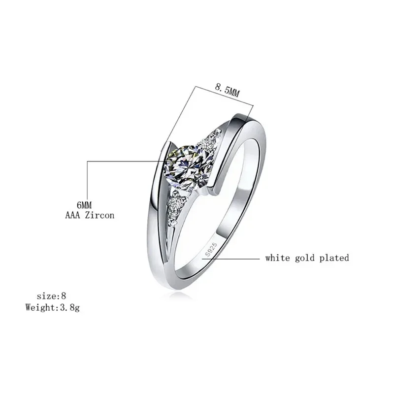 Zircon Stone Ring Wedding Jewelry Engagement Rings For Women wedding rings,round rings,silver ring,womens ring,cubic zircon ring,finger rings,jewelry rings,ring jewelry