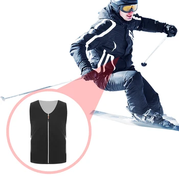1/2PCS 5 Areas Heating Vest Winter USB Infrared Thermal Jacket Electric Heating Sleeveless Self-heating Clothe For Outdoor Sport 4