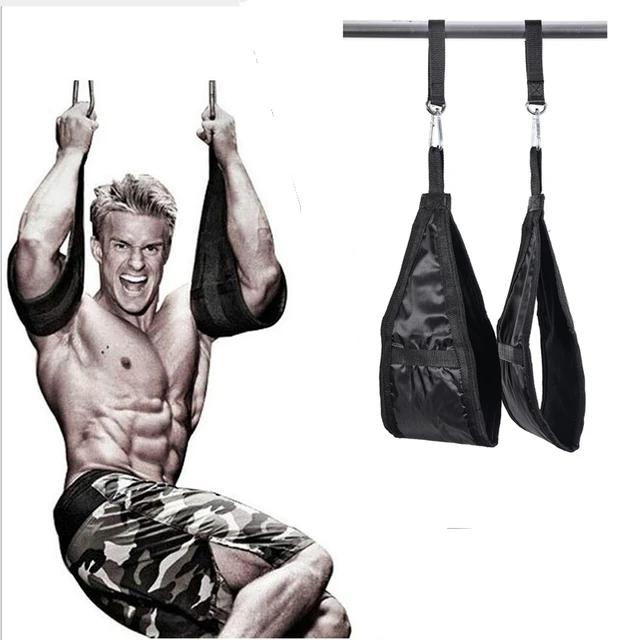 Sangles Abdominaux Suspension Ab Straps Sangle Abdos Sling Musculation  Fitness - Noir 1 Paire -FOE