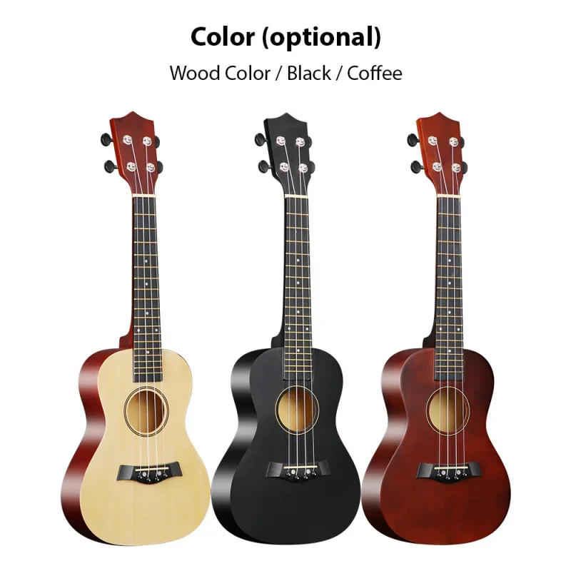 23-inch Ukulele Acoustic Kit with Bag Strings Strap Bridge Needle Capo Pick Tuner for Beginners