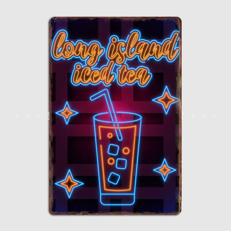 

Неоновые вывески Long Island для холодного чая, еды и напитков, металлическая вывеска, паб, винтажная домашняя печать, Настенный декор, жестяная вывеска, плакаты, декор для комнаты
