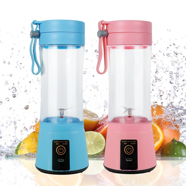 Portable Blender Mini Blender For Shakes And Smoothies Rechargeable USB  380Ml Traveling Fruit Juicer Cup With 6 Blades - AliExpress