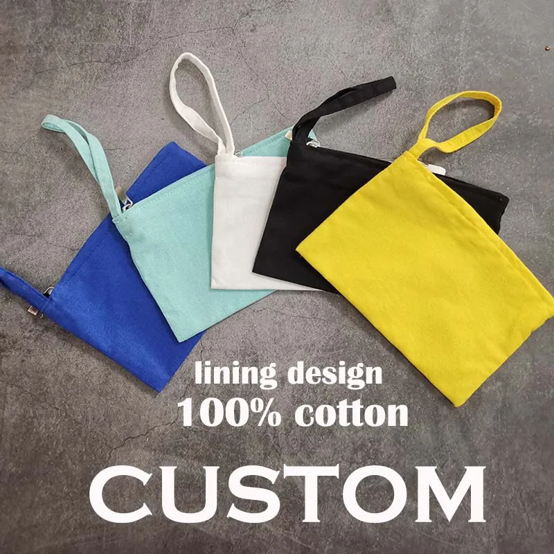 

5PCS Custom Canvas Cosmetic Bags Blank Pencil Bags Blank DIY Craft Pouches Pencil Case Colored Coin Case Customized Makeup Bags