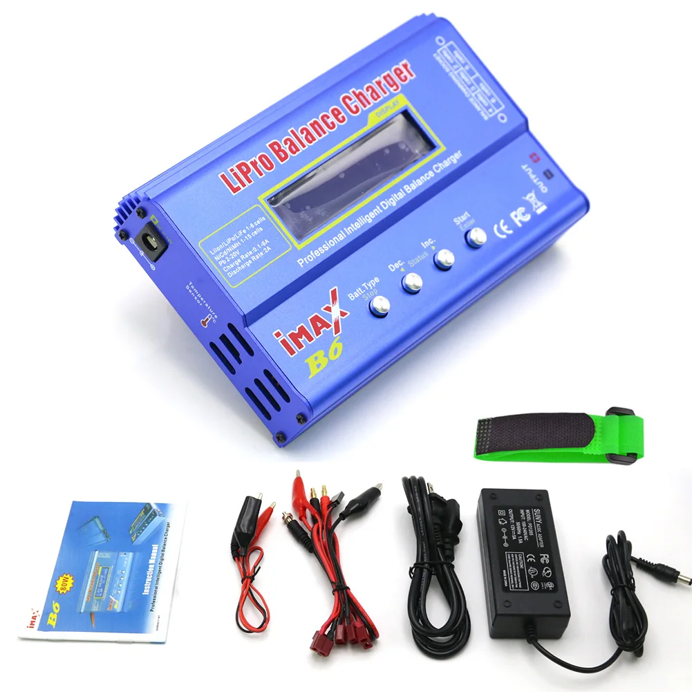 

IMAX B6 80W Battery Charger Lipo NiMh Li-ion Ni-Cd Digital Lipro Balance Charger Discharger + AC Power 12V 5A Adapter