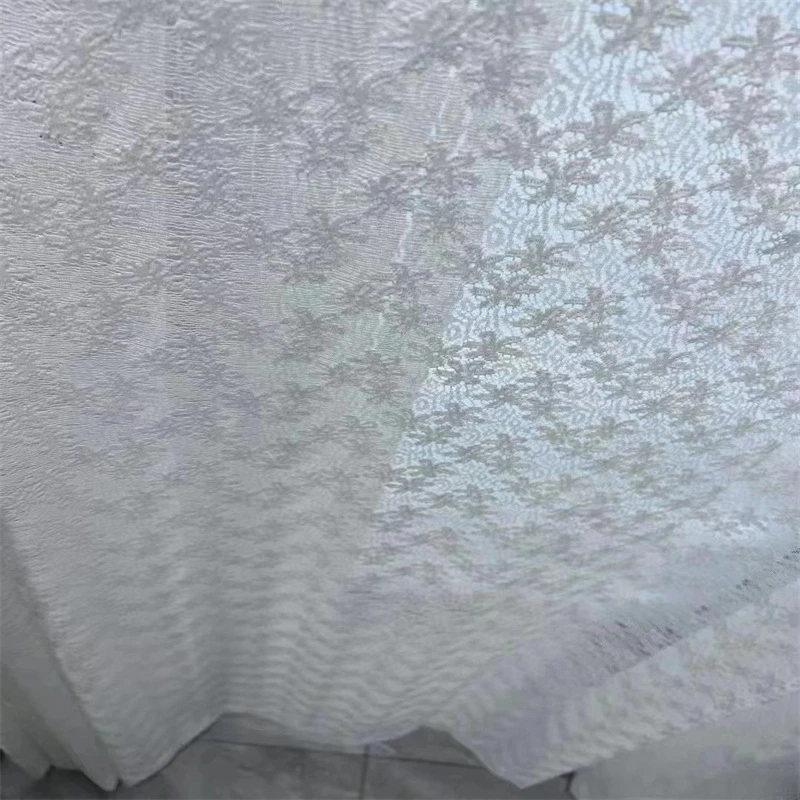 1PC Three Dimensional Floral New Product  Light Luxury Modern Living Room Bedroom Bay Window Floor To Ceiling White Gauze 2