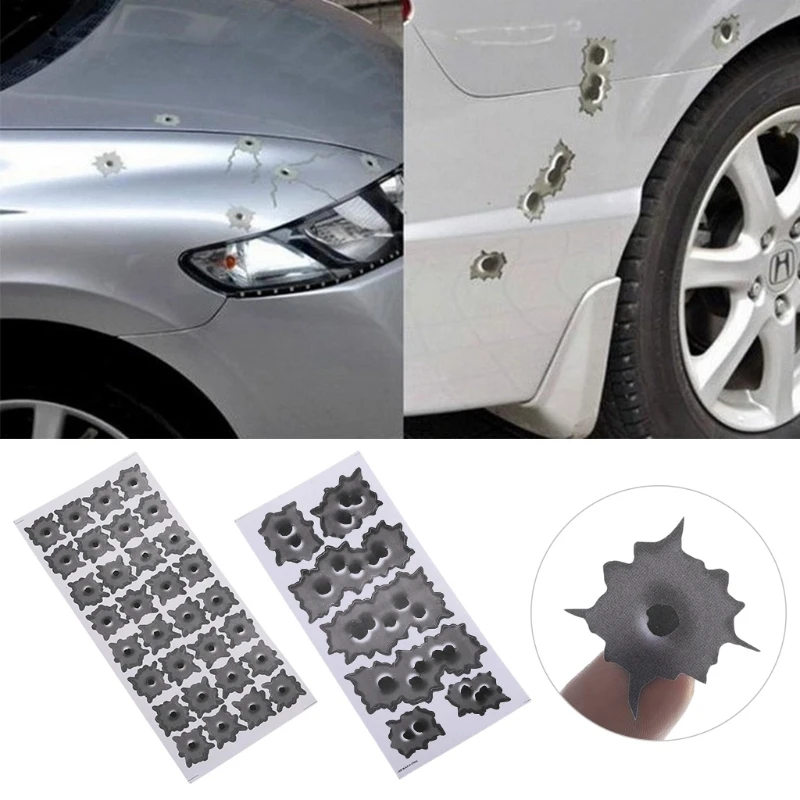 bullet holes in car window