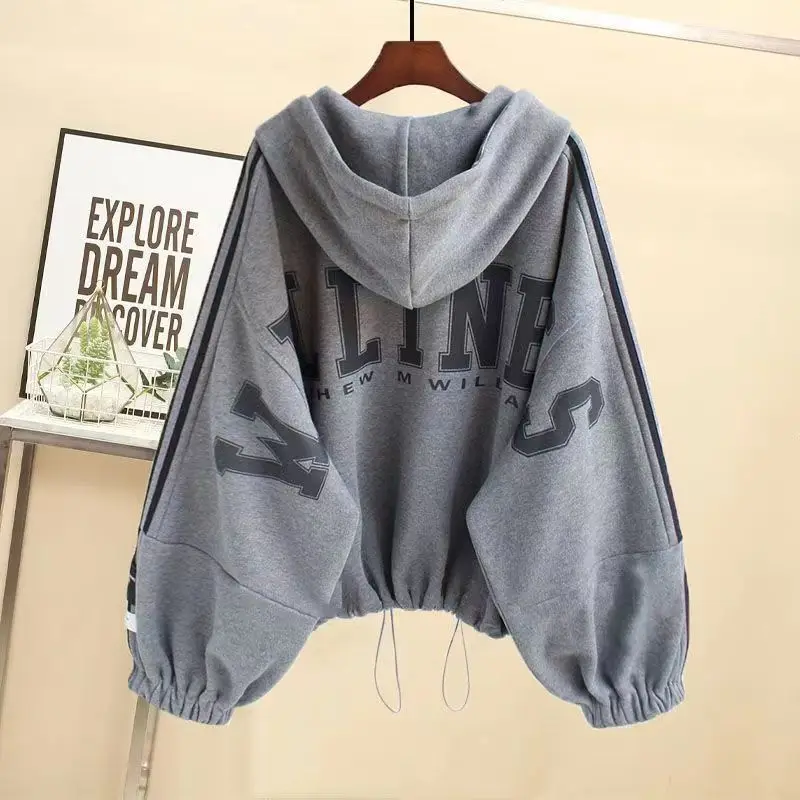 Spring and Autumn Fashion Women's Set Korean Loose Casual Hooded Top Coat+Handsome Workwear Pants Two Piece Set