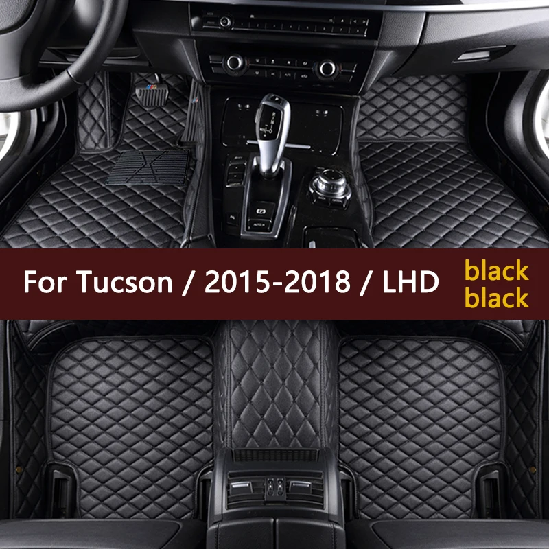 

[LHD] автомобильные коврики для Hyundai Tucson/2015-2018/левый руль, 5 мест, искусственная кожа, аксессуары для подставки под ноги