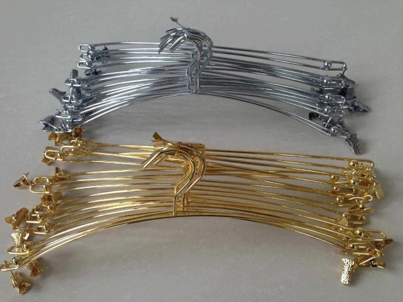 

200 шт. креативная металлическая вешалка с двойными зажимами для бюстгальтеров, нижнего белья, нижнего белья, трусиков, вешалка для одежды, держатель серебристого, золотистого цветов