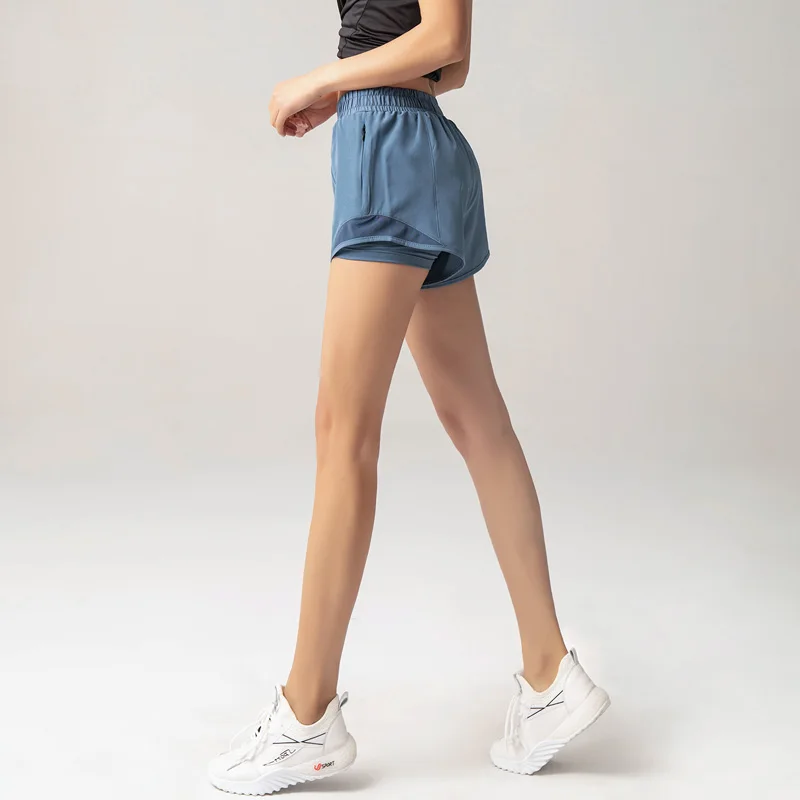 2024 Sport Shorts Women Sportswear Double-deck Running Shorts Yoga Bottoms Summer Gym Fitness Training Jogging Short Pants 4