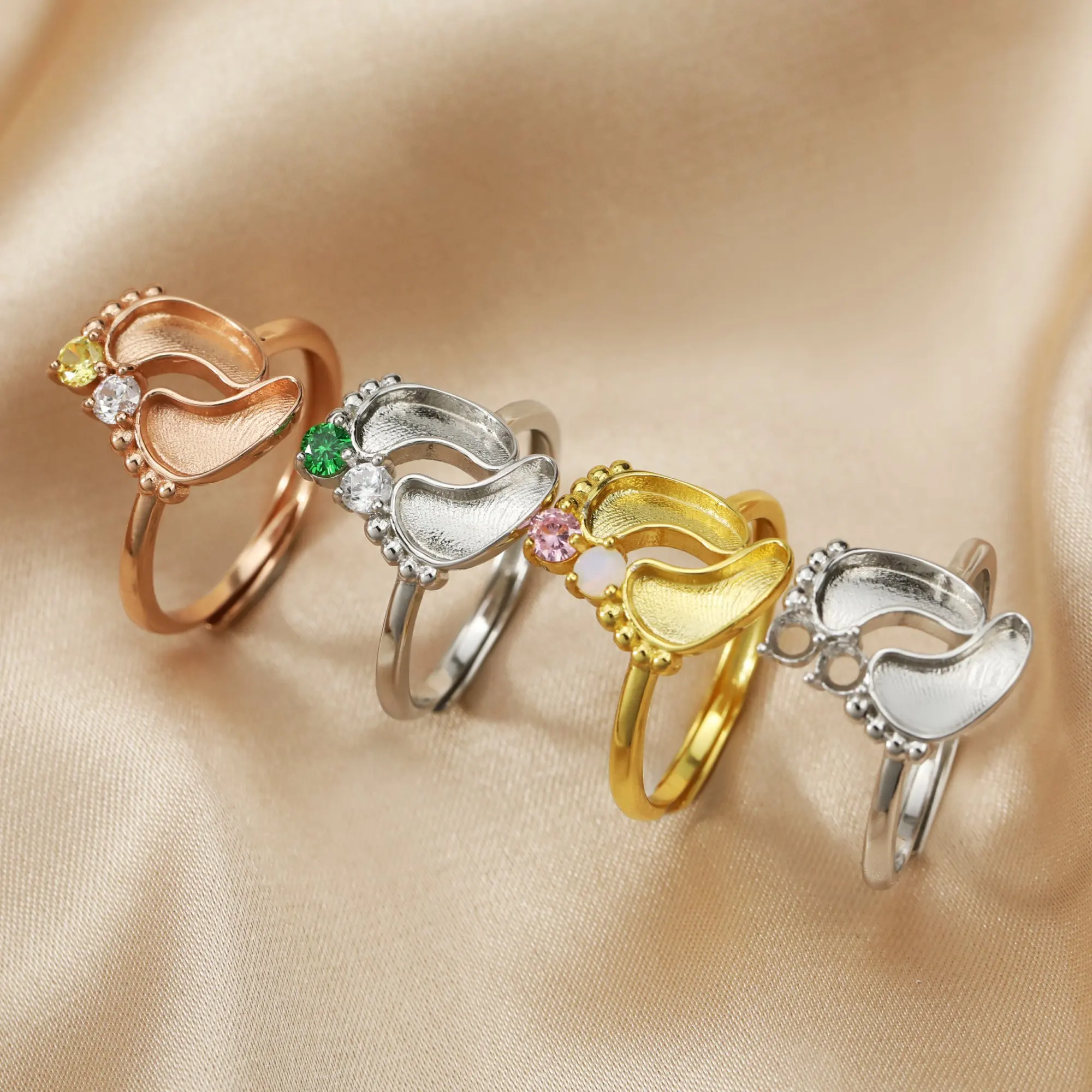 Footprint birthstone ring best sale