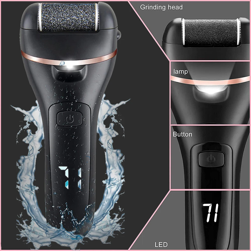 NEW Rechargeable Electric Foot File Callus Remover Machine Pedicure Device Foot Care Tools Feet For Heels Remove Dead Skin black 5
