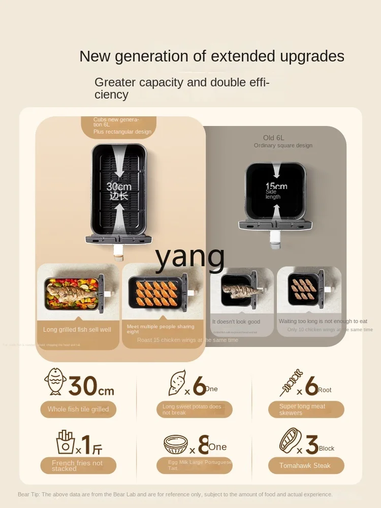 L'm'm New Homehold Large Capacity Electric Oven 6L Visual Integrated Multifunctional Air Fryer