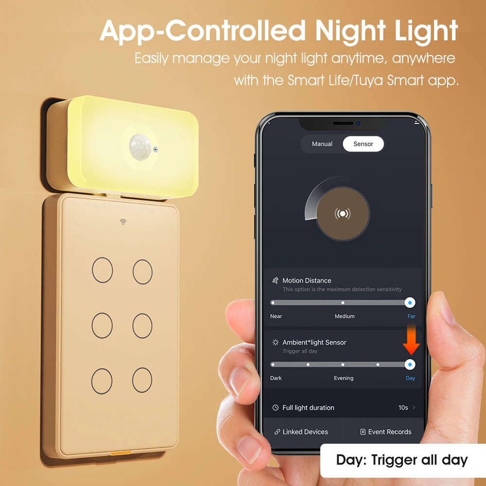 PIR Motion Sensor Human Body Sensing Tuya WIFI Smart LED Night Light Detection App Voice Smart Life APP motion sensor pir motion sensor pir sensor switch