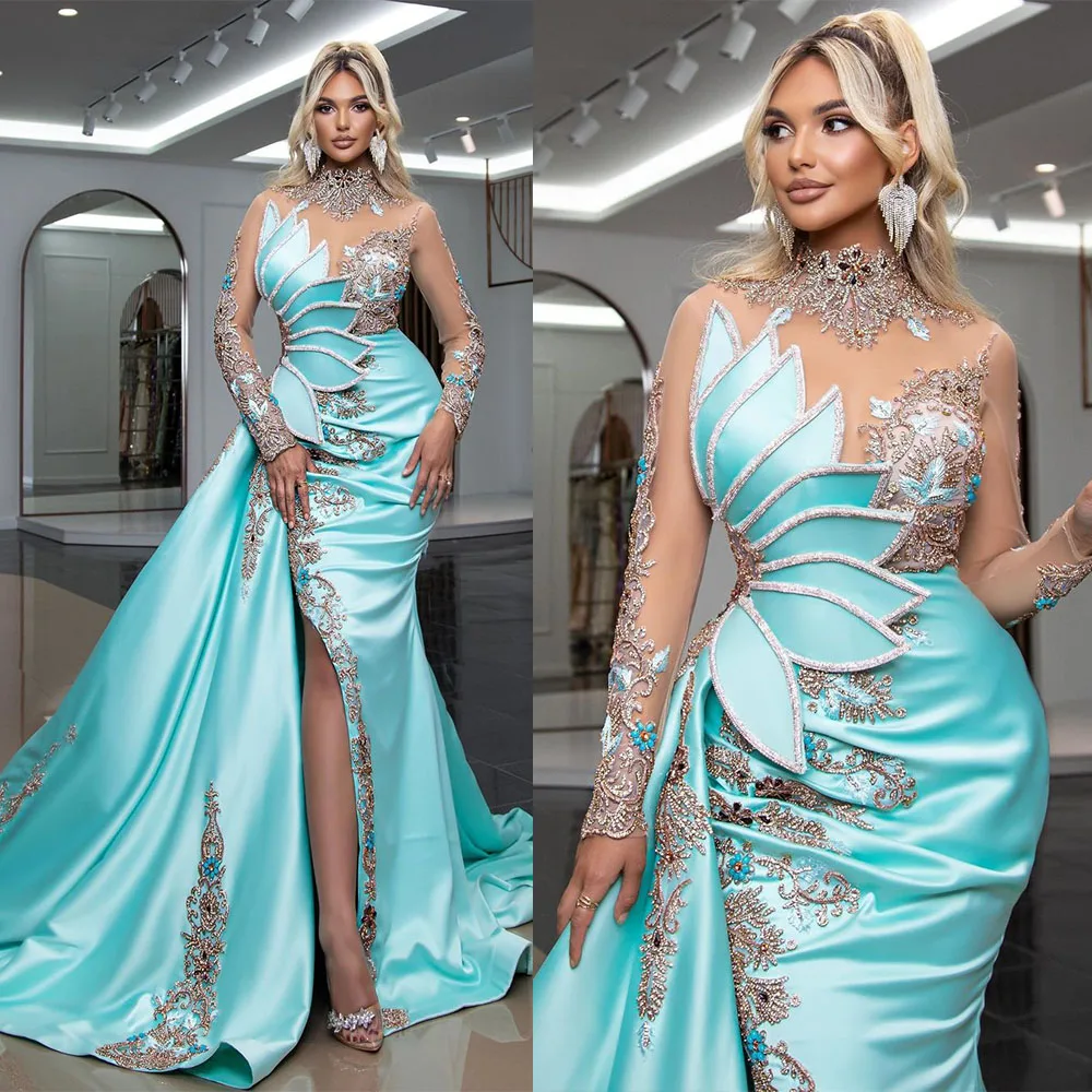 Womens Dress Glamorous Lake Blue Evening Prom Party