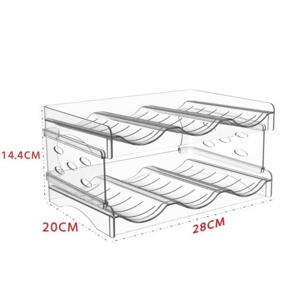 Stackable Bottle Holder Transparent Multi-storey Wine Rack Refrigerator Multi-functional Drink Organizer Acrylic Beverages Rack