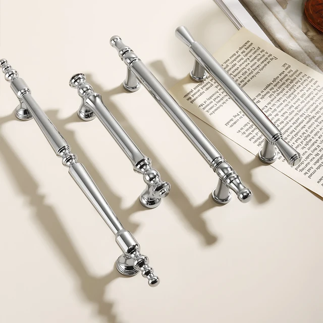 Modern minimalist French handles, wardrobes, cabinets, drawers, furniture hardware silver high-end handles