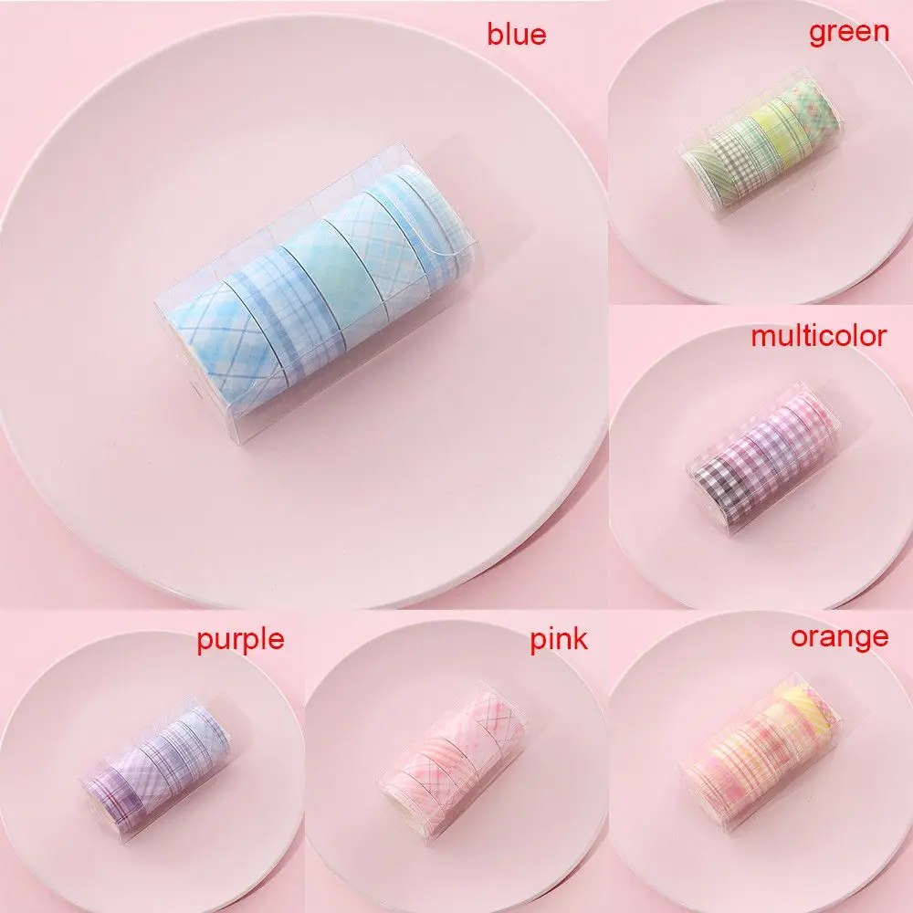 6 rolls/box DIY Diary Stationery Kawaii Adhesive Washi Tape Set Masking Tape Sticker