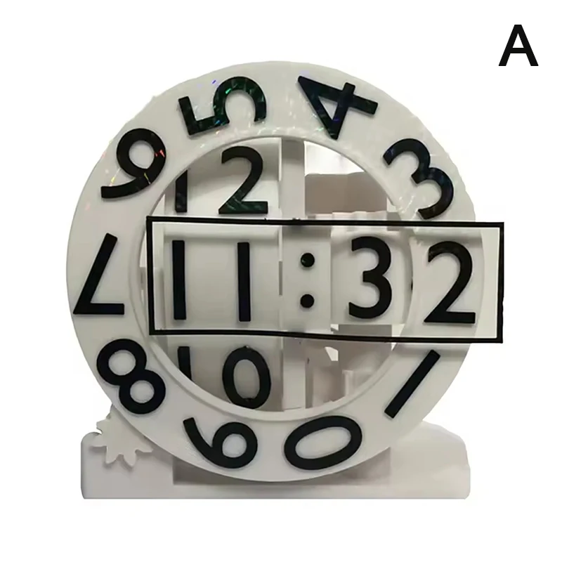 3D-gedruckte Triaxial-Uhr - Digitale Desktop-Uhr Mit Drehbaren Zahlen